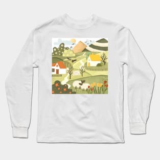 Lovely nature meadow landscape Long Sleeve T-Shirt